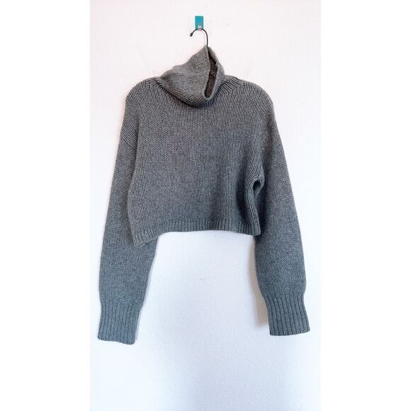sablyn lula turtleneck cashmere sweater gray M - Picture 6 of 10